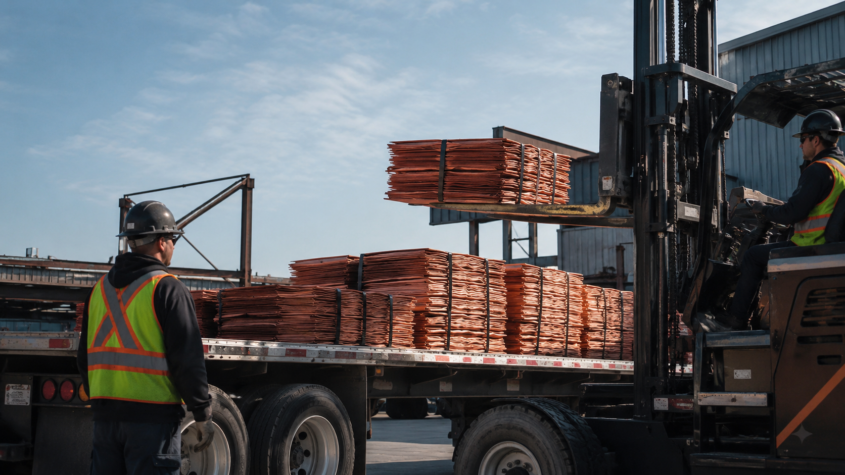 Carga y logística de placas de cobre cátodo Manitoba RTS